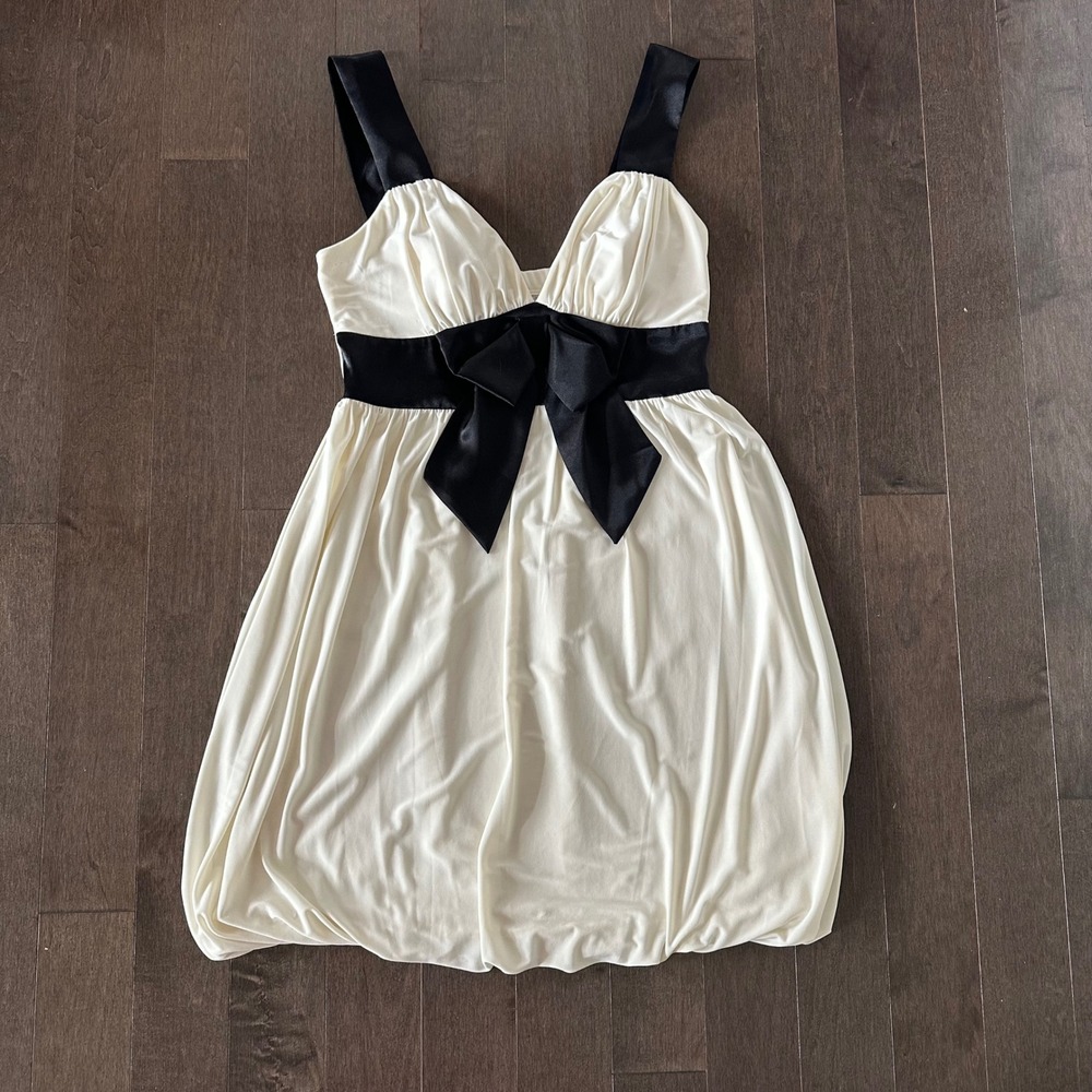 Speechless Womens 90's Babydoll Dress Bubble Hem Bow‎ Party Hoco Formal S